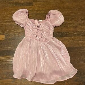 Vestique bow puff sleeve dress